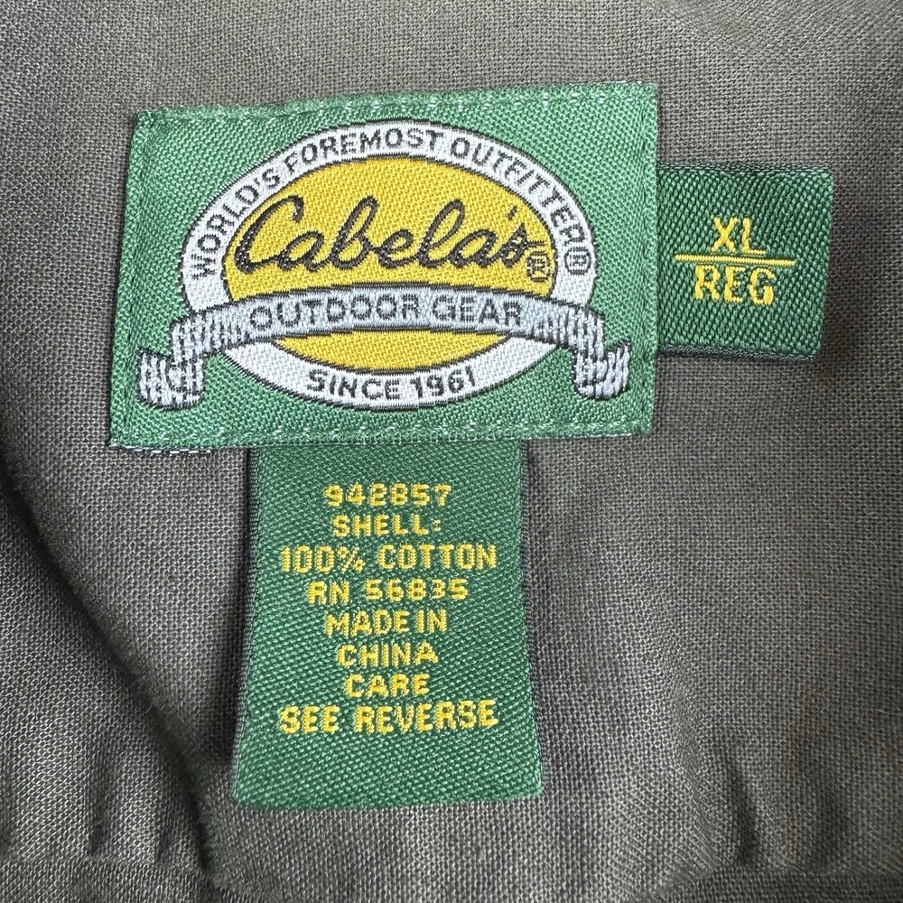 Cabela's Long Sleeve Hunting Shooting Shirt Padded Shoulder Men's Size XL Green - Picture 4 of 8